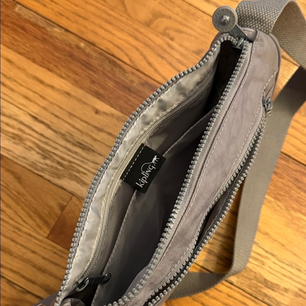 Kipling Gray Crossbody Messenger Bag with Monkey Charm - Picture 5 of 5